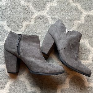 Gray Suede Ankle Booties